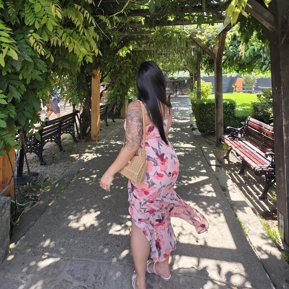 Floral Pink Maxi Dress